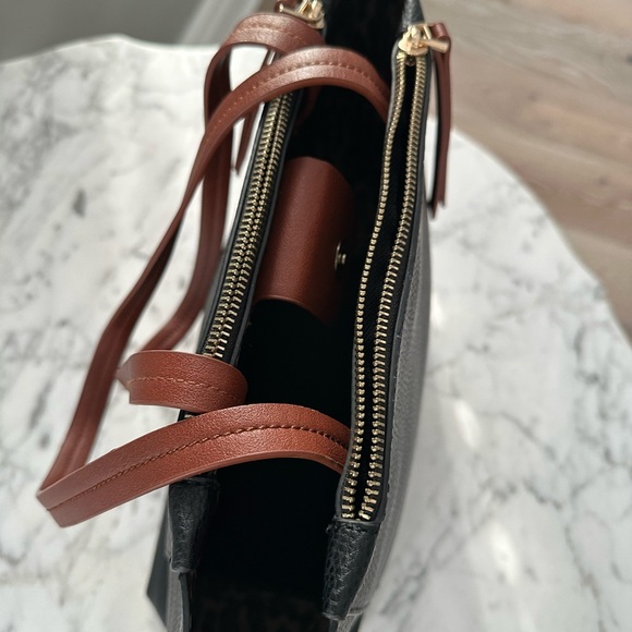Shiraleah Black and Brown Women's Vegan Leather Tote Bag. New Without Tags - Picture 4 of 6